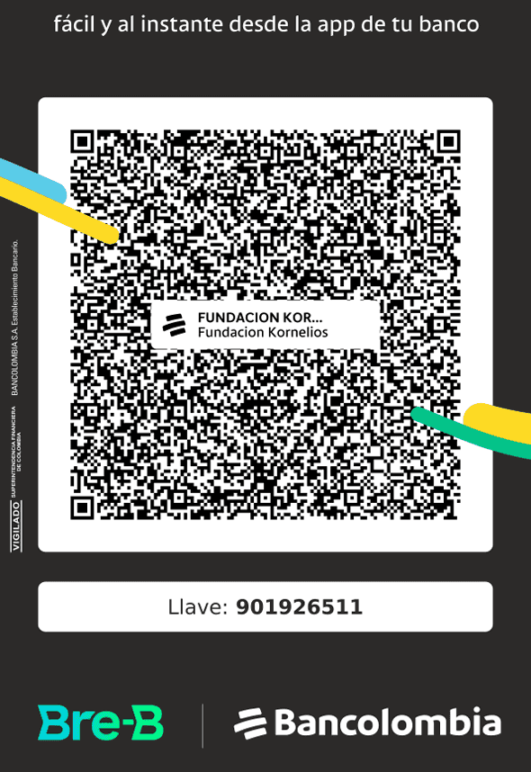 Código QR de Bancolombia para donaciones a Fundación Kornelios